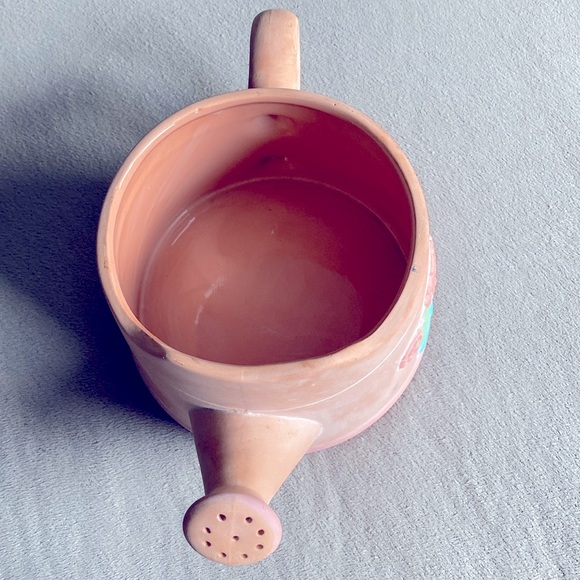 Vintage MY-NEIL Handcrafted Terracotta Watering Can Planter With Flowers New ! - Picture 3 of 12